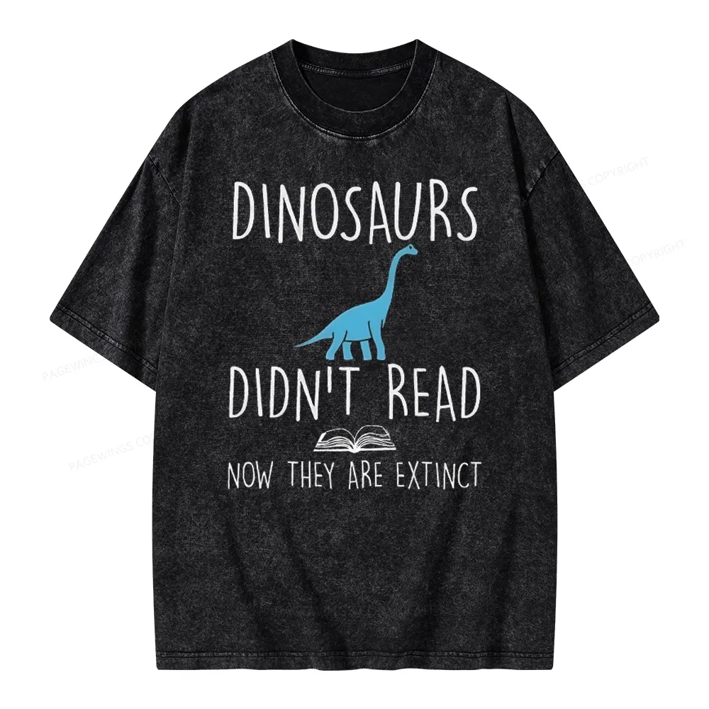 Pagewings Dinosaurs Unisex Unisex Washed T-shirt