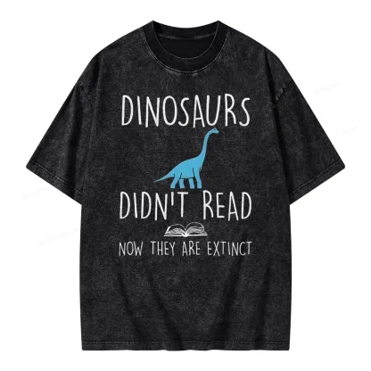 Pagewings Dinosaurs Unisex Unisex Washed T-shirt