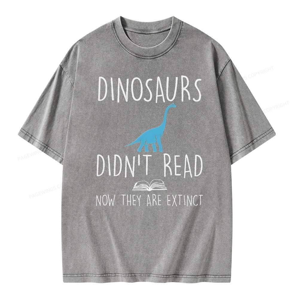 Pagewings Dinosaurs Unisex Unisex Washed T-shirt