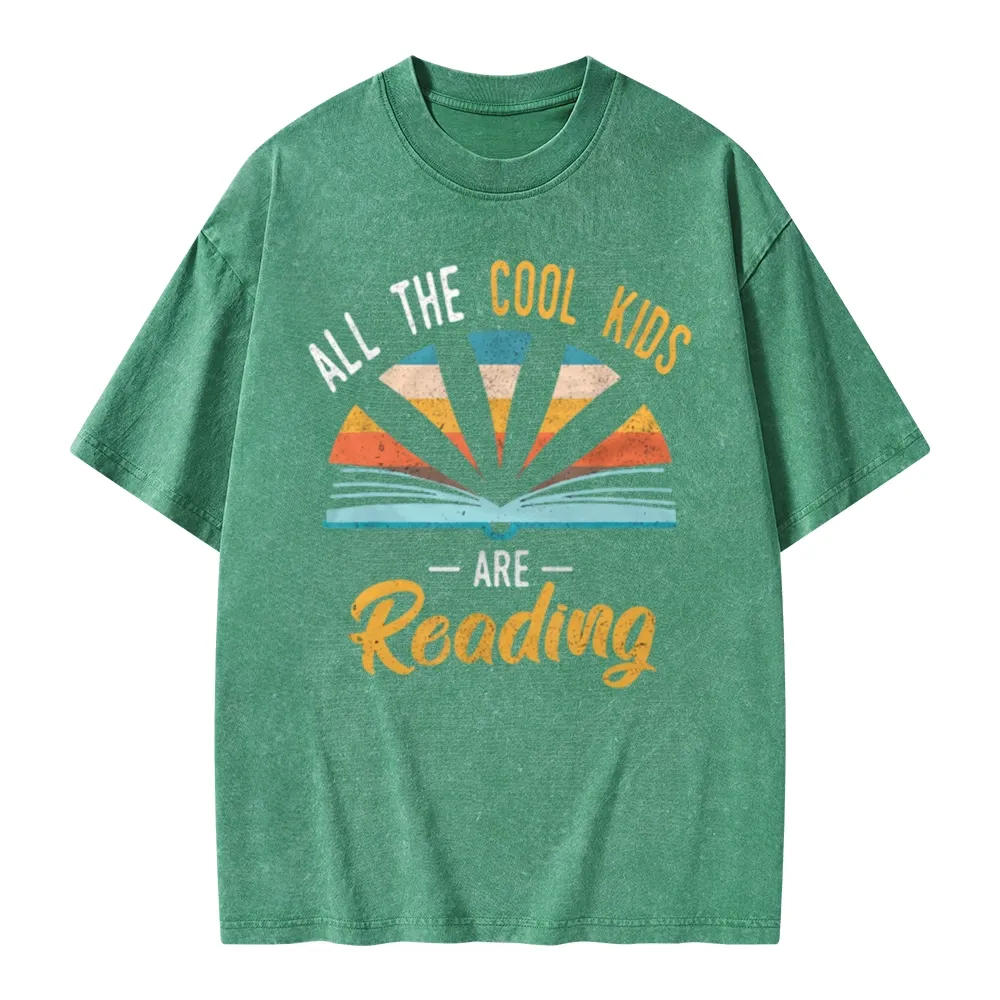 Pagewings All the Cool Kids are Reading Unisex Washed T-shirt