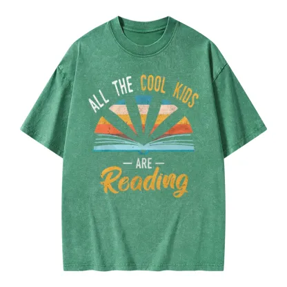 Pagewings All the Cool Kids are Reading Unisex Washed T-shirt
