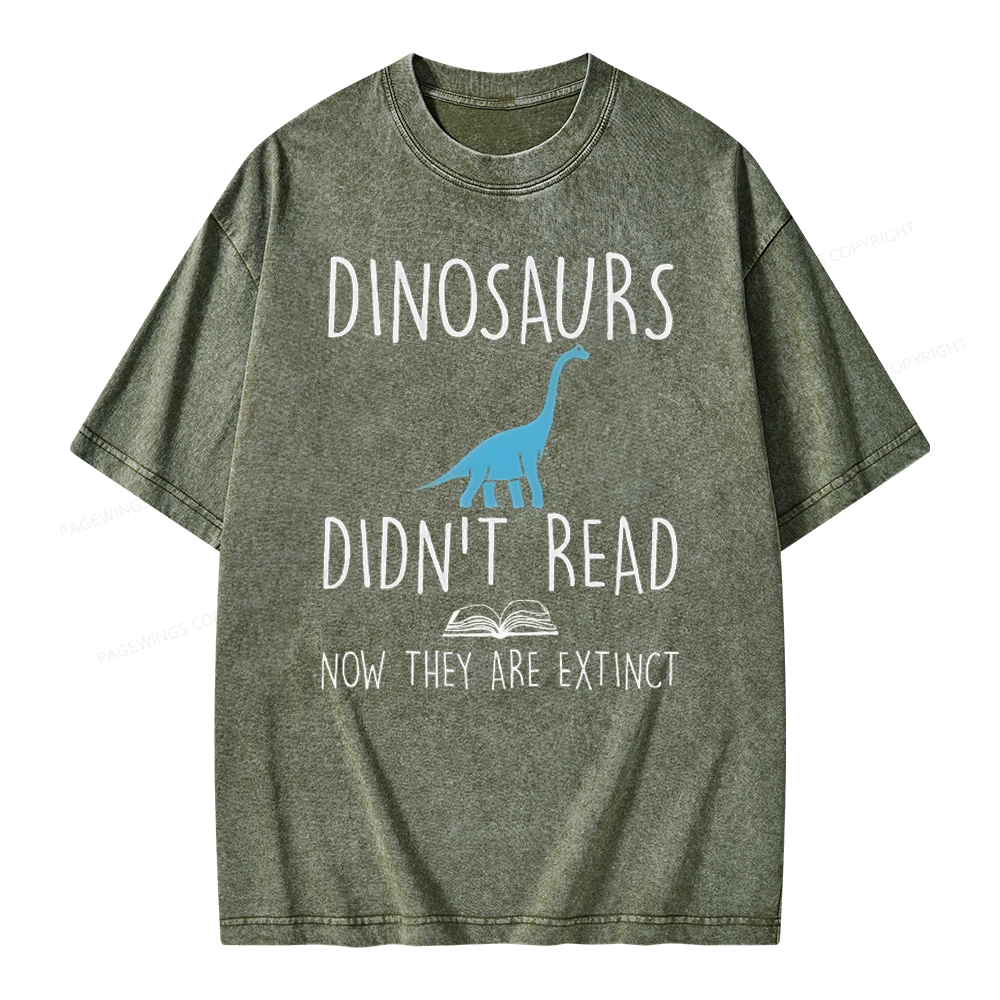 Pagewings Dinosaurs Unisex Unisex Washed T-shirt