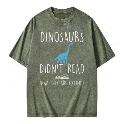 Pagewings Dinosaurs Unisex Unisex Washed T-shirt