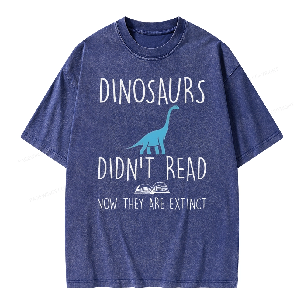 Pagewings Dinosaurs Unisex Unisex Washed T-shirt