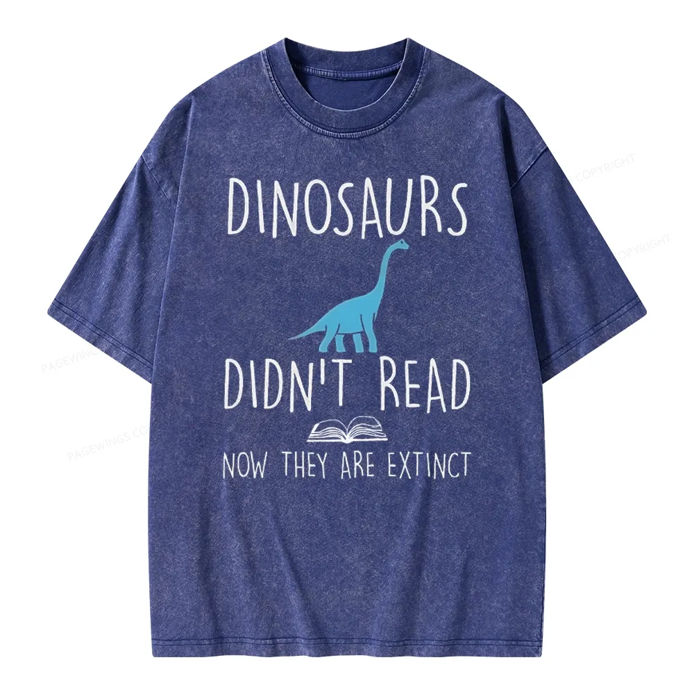 Pagewings Dinosaurs Unisex Unisex Washed T-shirt