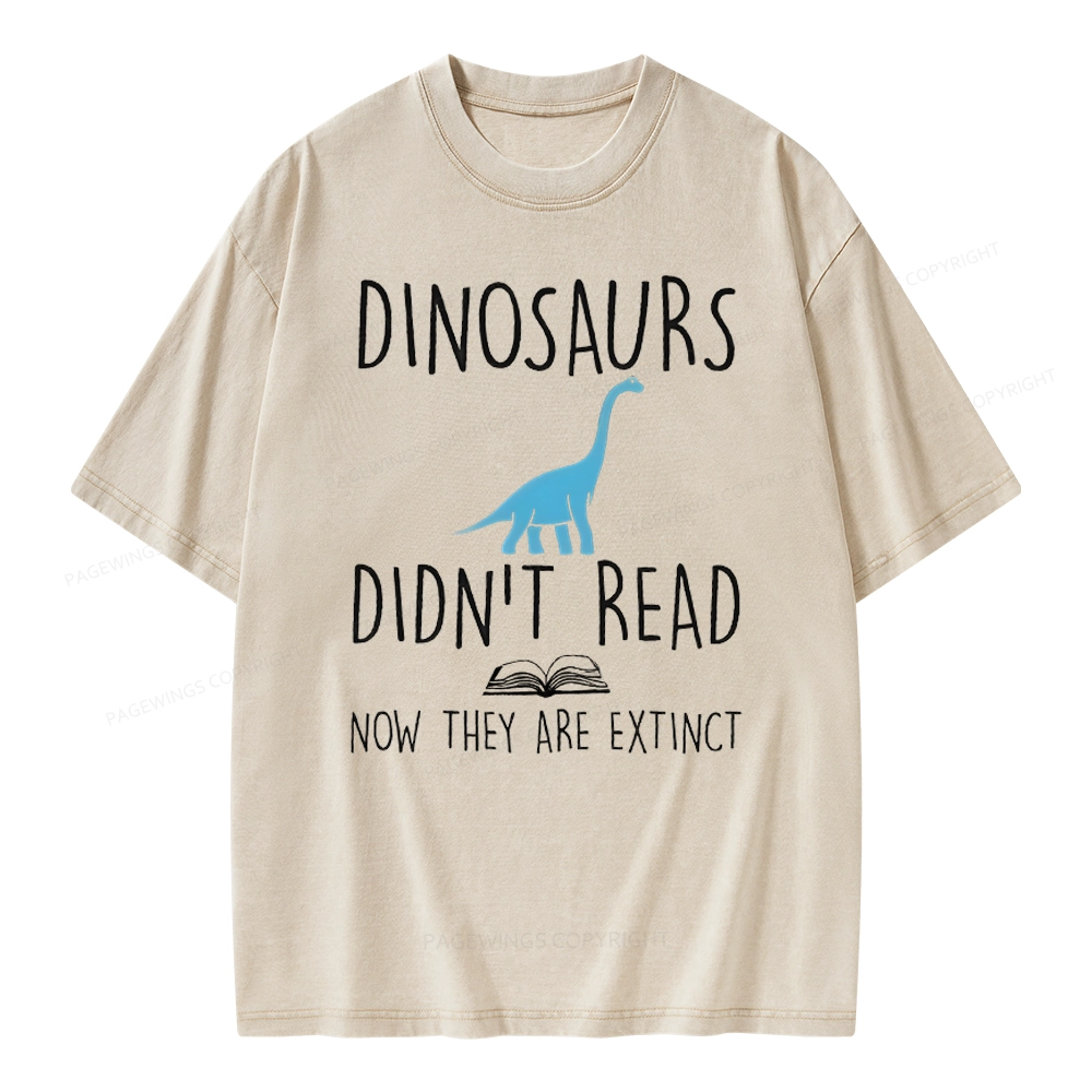 Pagewings Dinosaurs Unisex Unisex Washed T-shirt