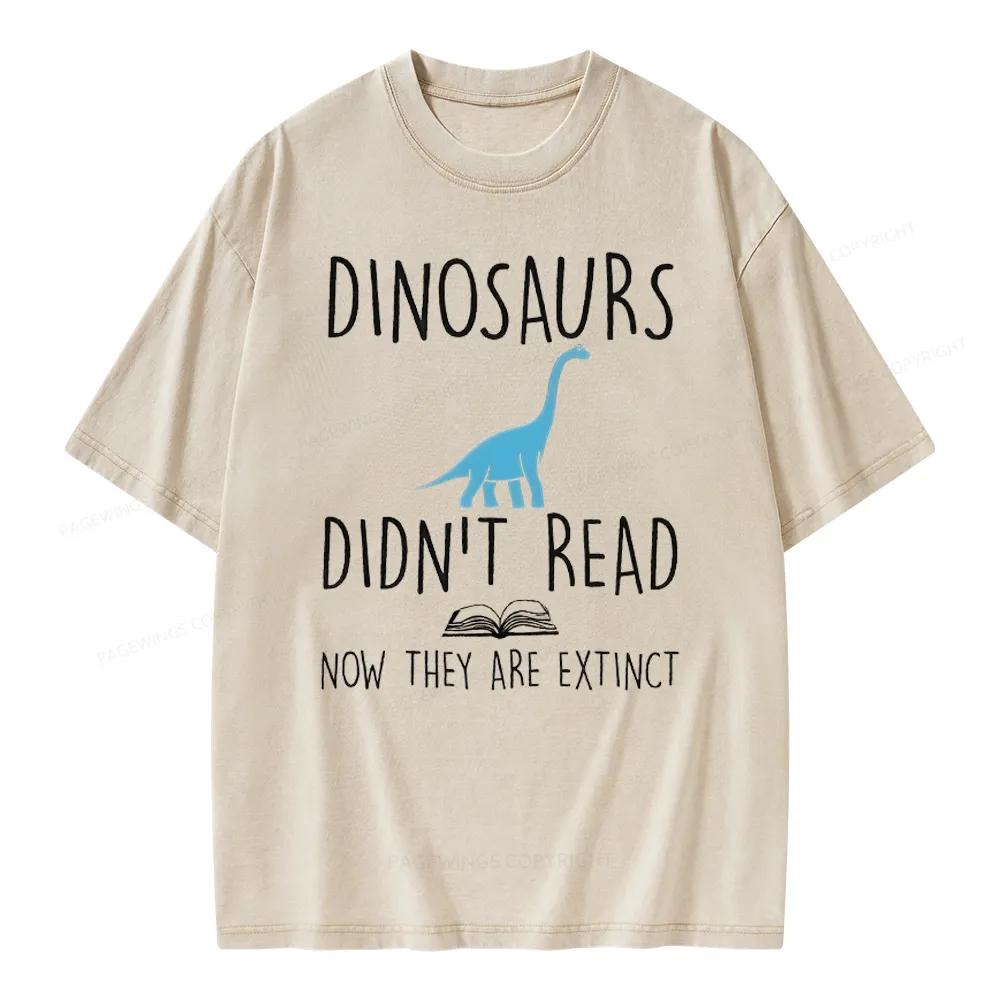 Pagewings Dinosaurs Unisex Unisex Washed T-shirt