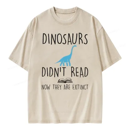 Pagewings Dinosaurs Unisex Unisex Washed T-shirt