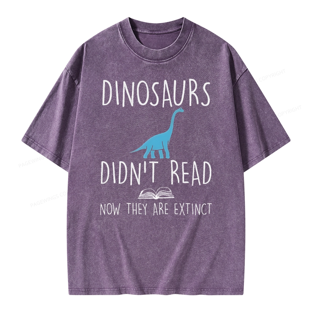 Pagewings Dinosaurs Unisex Unisex Washed T-shirt