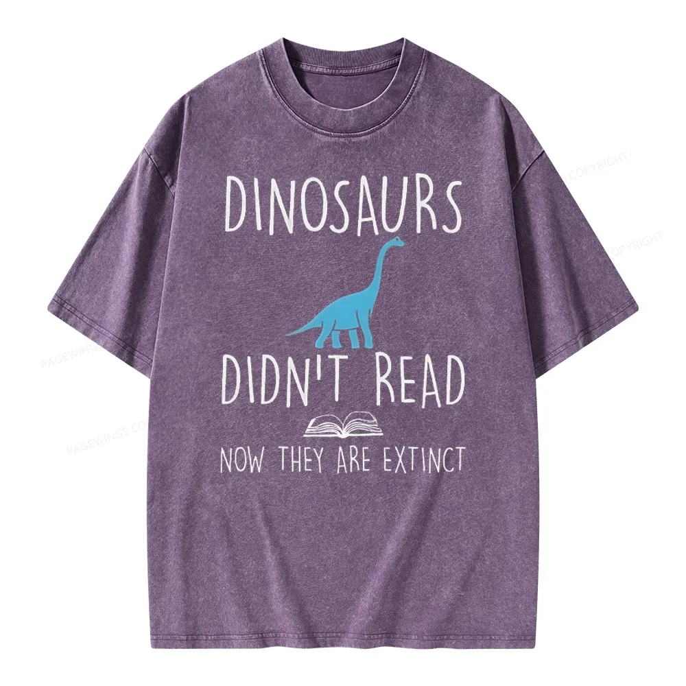 Pagewings Dinosaurs Unisex Unisex Washed T-shirt