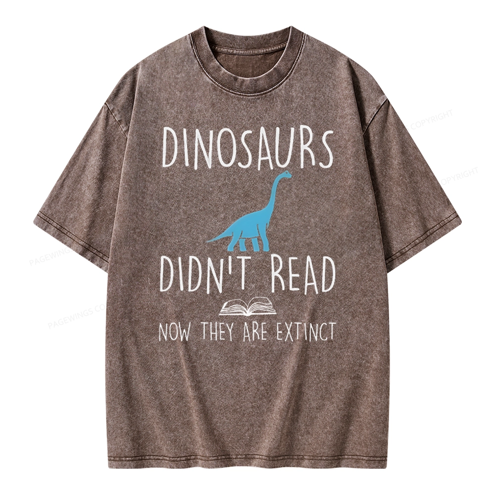 Pagewings Dinosaurs Unisex Unisex Washed T-shirt