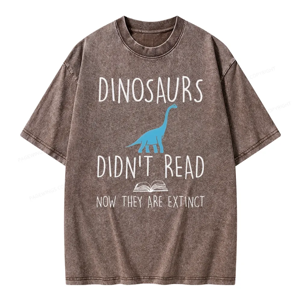 Pagewings Dinosaurs Unisex Unisex Washed T-shirt