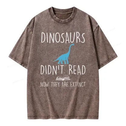Pagewings Dinosaurs Unisex Unisex Washed T-shirt