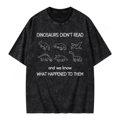 Pagewings Dinosaur Didn't Read BookUnisex Washed T-shirt