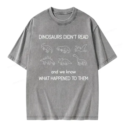 Pagewings Dinosaur Didn't Read BookUnisex Washed T-shirt