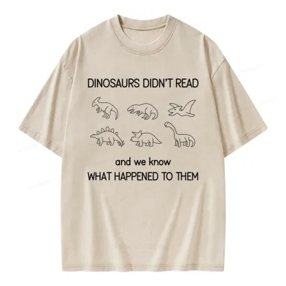 Pagewings Dinosaur Didn't Read BookUnisex Washed T-shirt