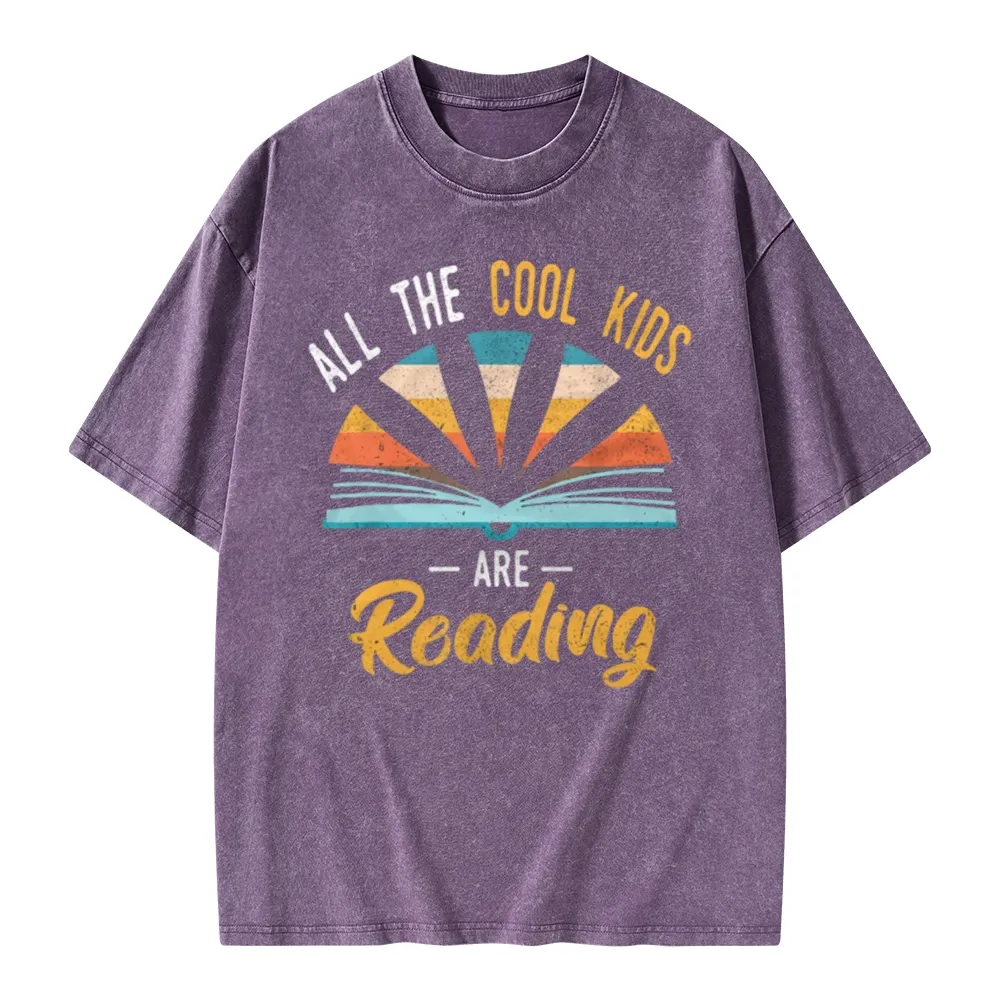 Pagewings All the Cool Kids are Reading Unisex Washed T-shirt