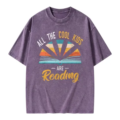 Pagewings All the Cool Kids are Reading Unisex Washed T-shirt