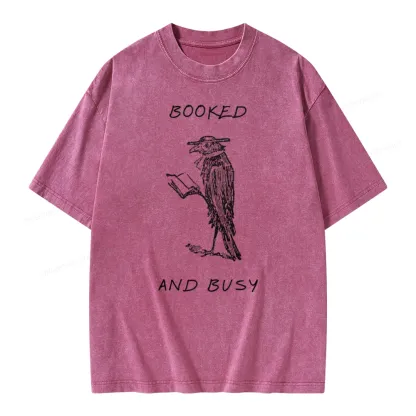 Pagewings Booked And Busy Unisex Washed T-shirt