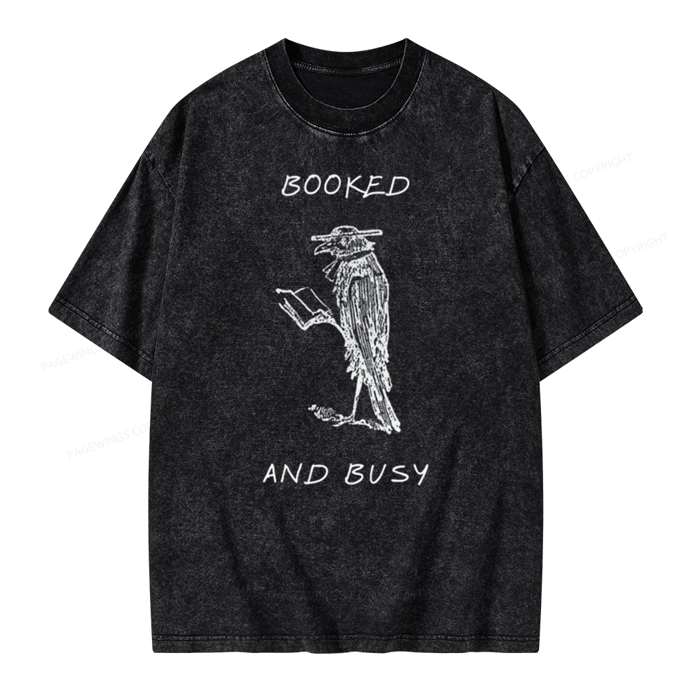 Pagewings Booked And Busy Unisex Washed T-shirt