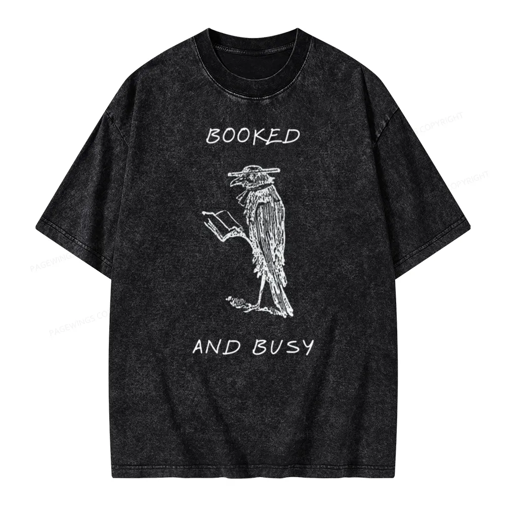 Pagewings Booked And Busy Unisex Washed T-shirt