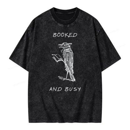Pagewings Booked And Busy Unisex Washed T-shirt