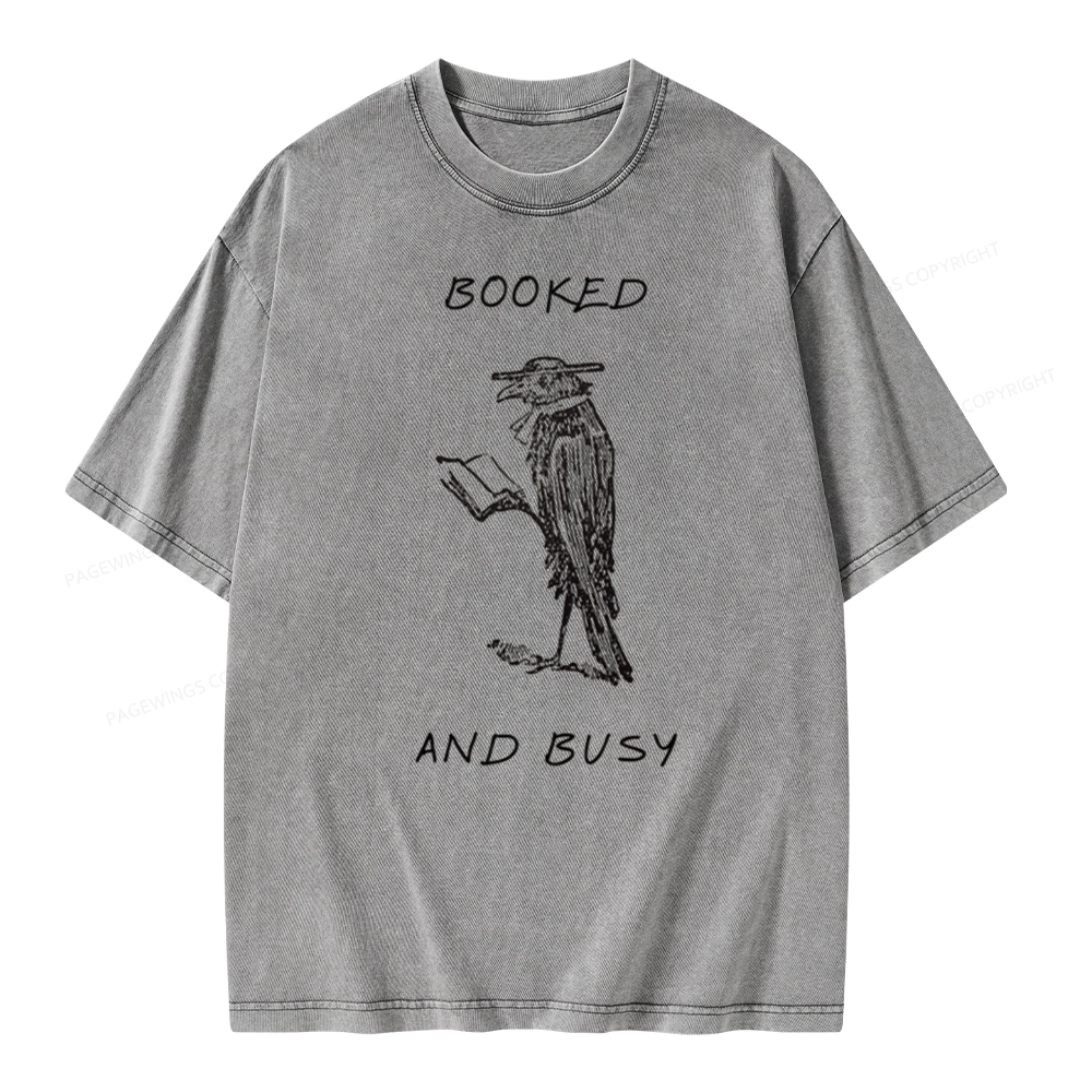 Pagewings Booked And Busy Unisex Washed T-shirt