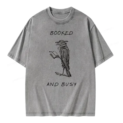 Pagewings Booked And Busy Unisex Washed T-shirt
