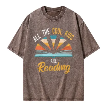 Pagewings All the Cool Kids are Reading Unisex Washed T-shirt