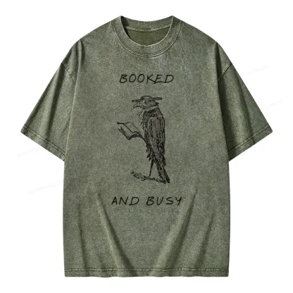 Pagewings Booked And Busy Unisex Washed T-shirt