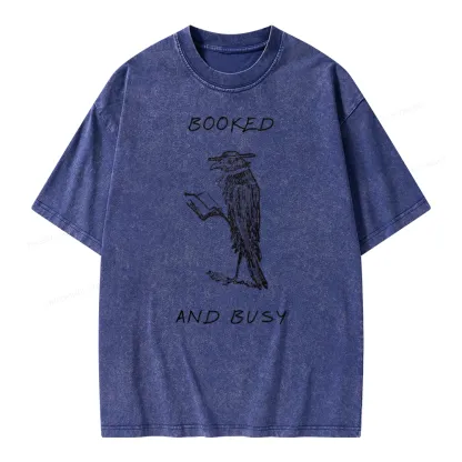 Pagewings Booked And Busy Unisex Washed T-shirt