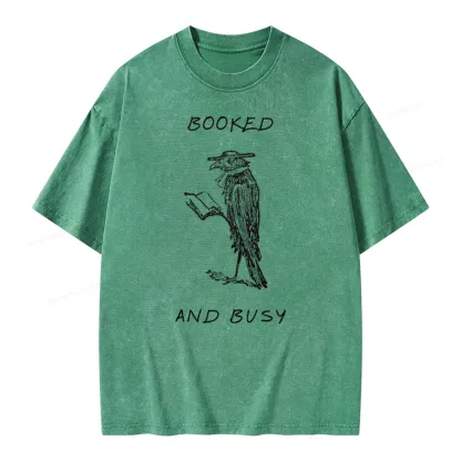 Pagewings Booked And Busy Unisex Washed T-shirt
