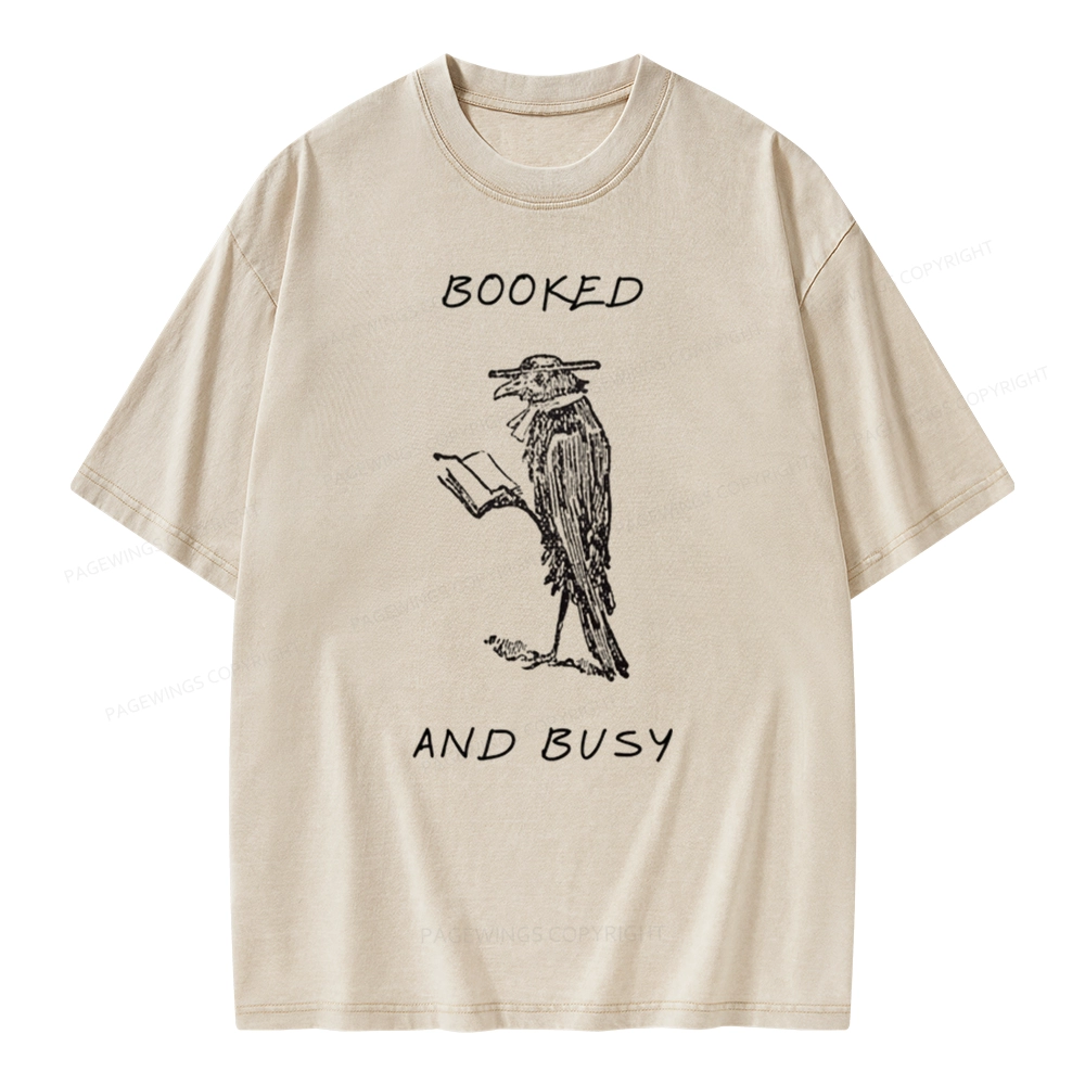 Pagewings Booked And Busy Unisex Washed T-shirt