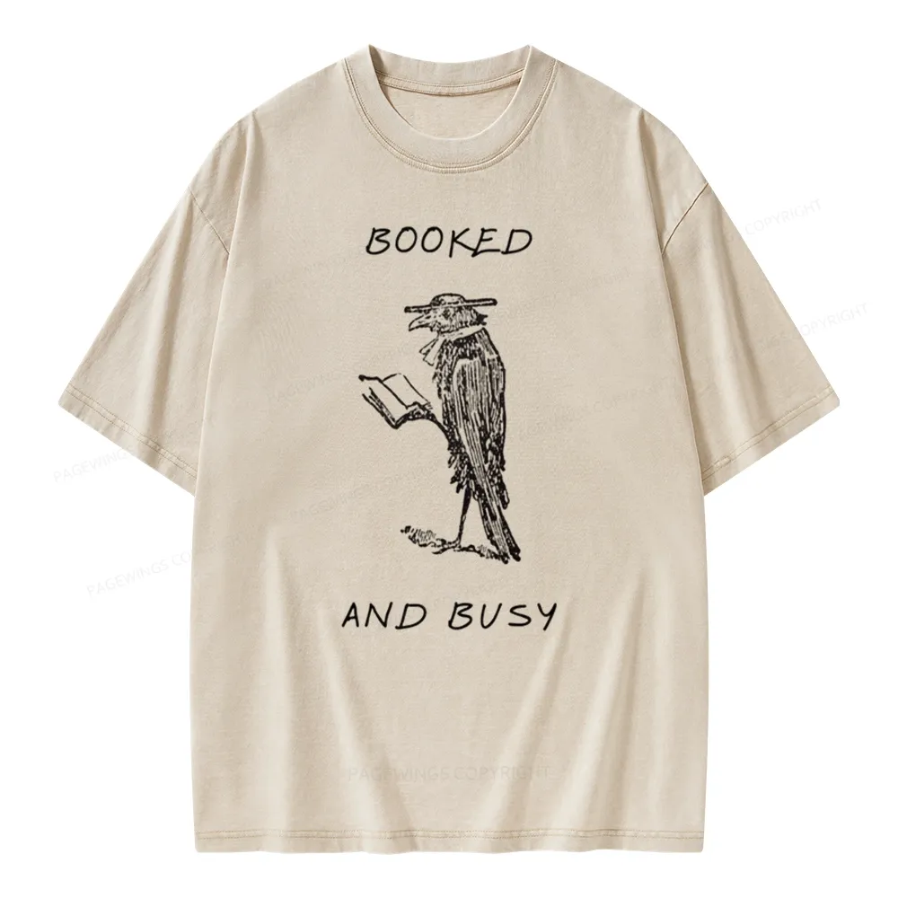 Pagewings Booked And Busy Unisex Washed T-shirt