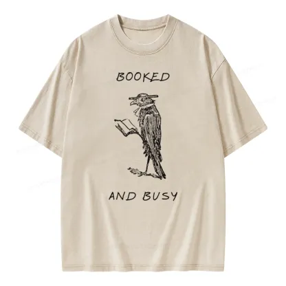 Pagewings Booked And Busy Unisex Washed T-shirt