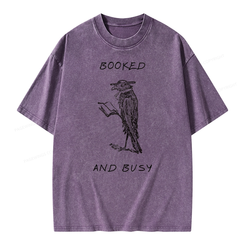 Pagewings Booked And Busy Unisex Washed T-shirt