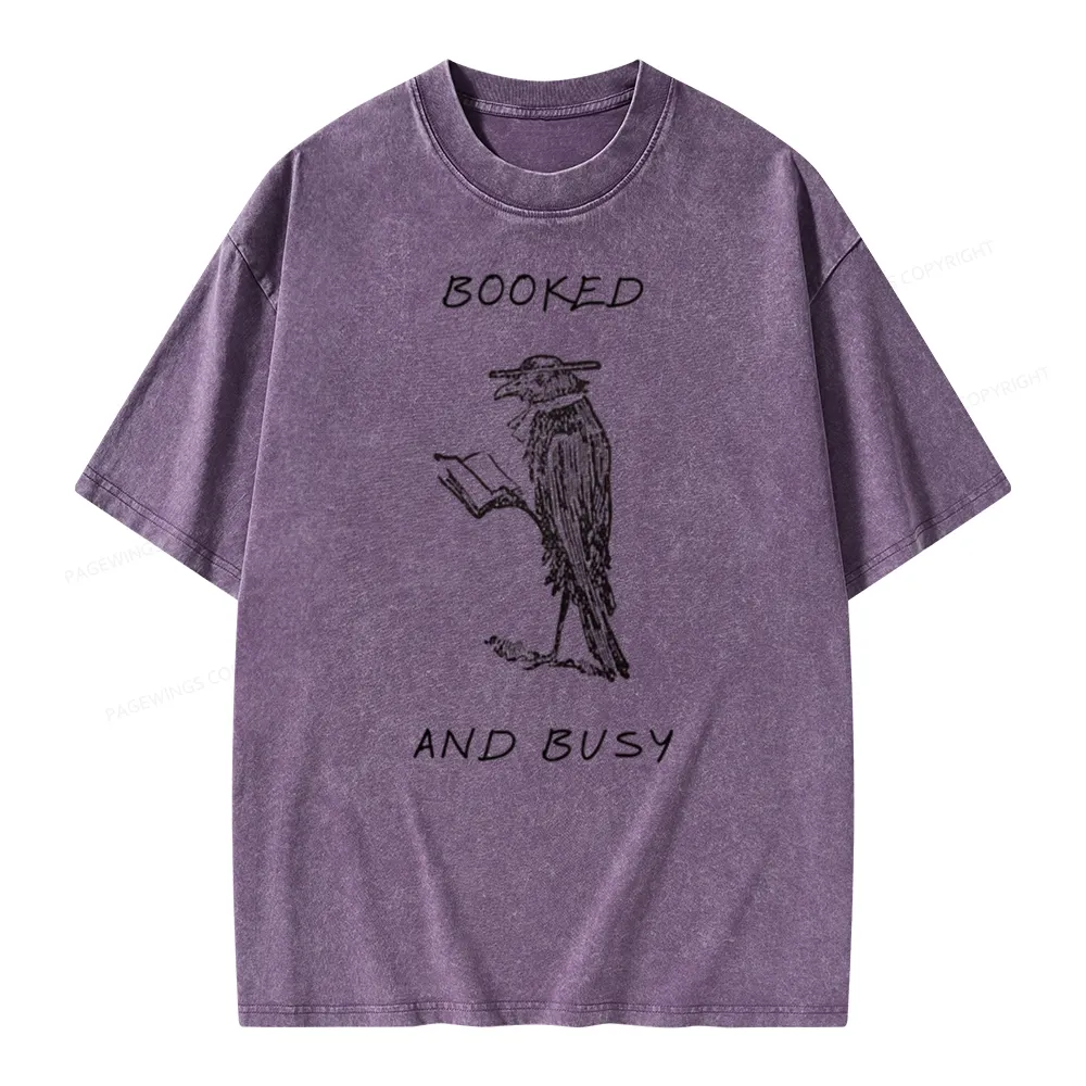 Pagewings Booked And Busy Unisex Washed T-shirt