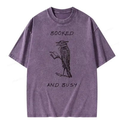 Pagewings Booked And Busy Unisex Washed T-shirt