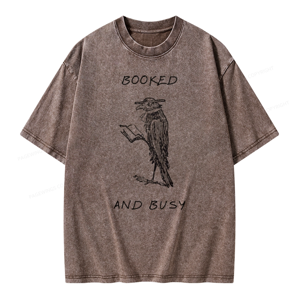 Pagewings Booked And Busy Unisex Washed T-shirt