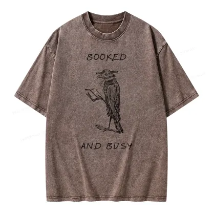 Pagewings Booked And Busy Unisex Washed T-shirt