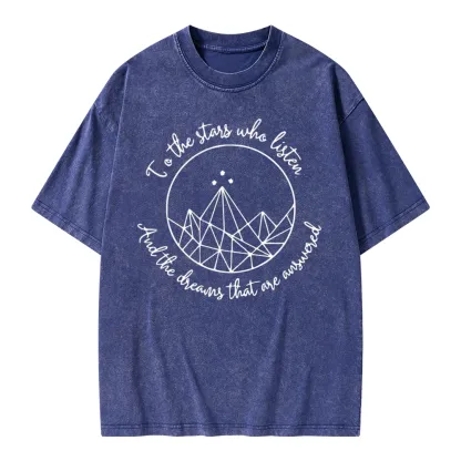 Pagewings To The Stars Who Listen Unisex Washed T-shirt
