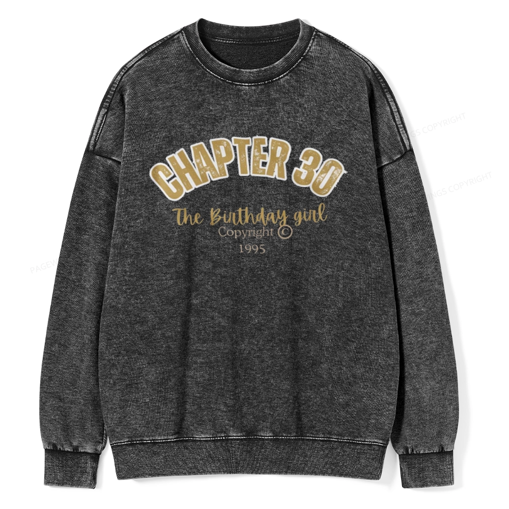 Pagewings Chapter Birthday Girl Party Unisex Washed Sweatshirt