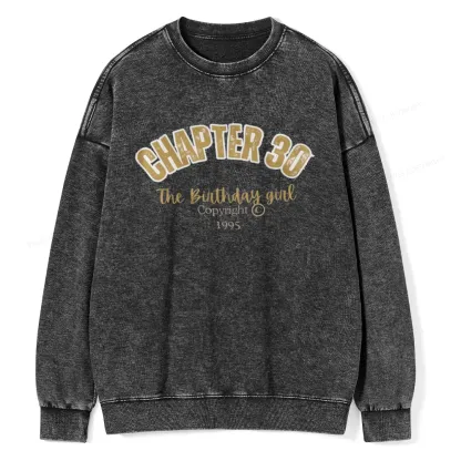 Pagewings Chapter Birthday Girl Party Unisex Washed Sweatshirt