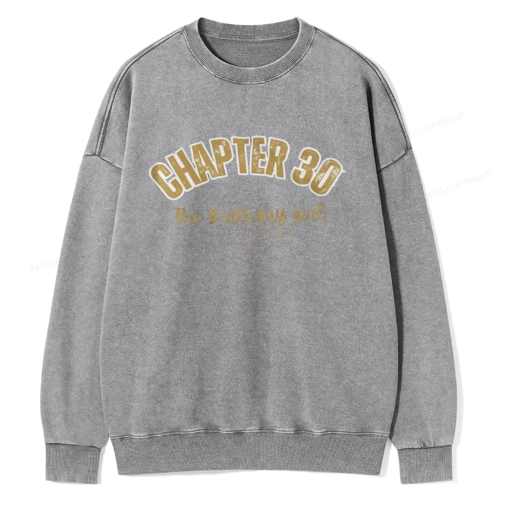 Pagewings Chapter Birthday Girl Party Unisex Washed Sweatshirt