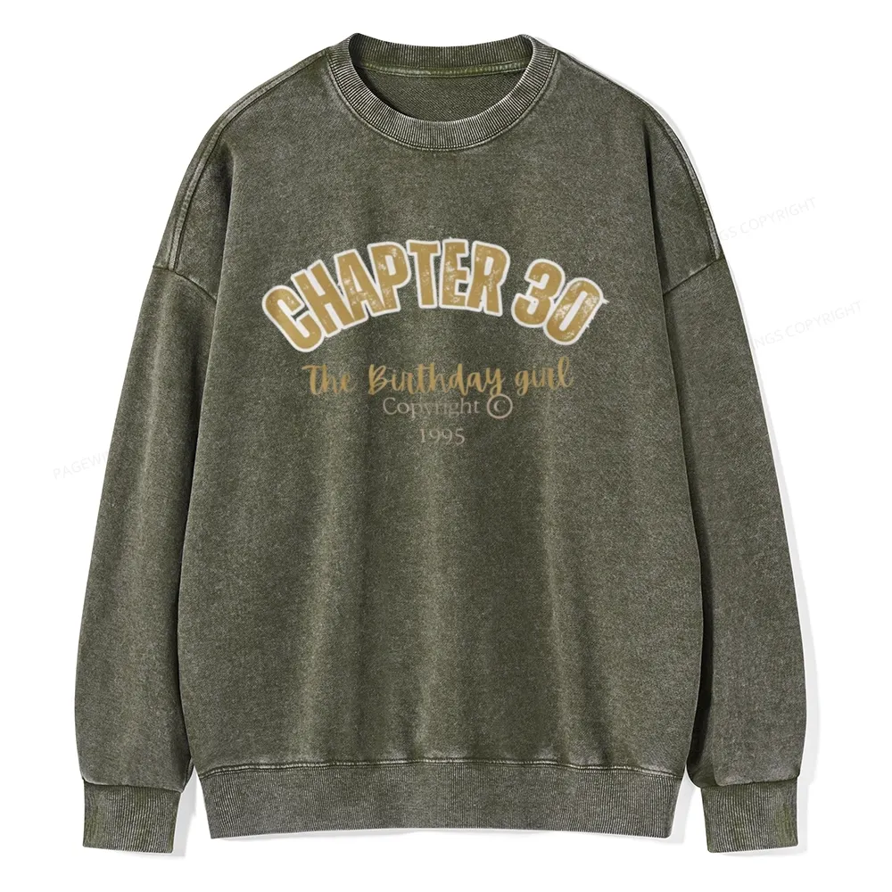 Pagewings Chapter Birthday Girl Party Unisex Washed Sweatshirt