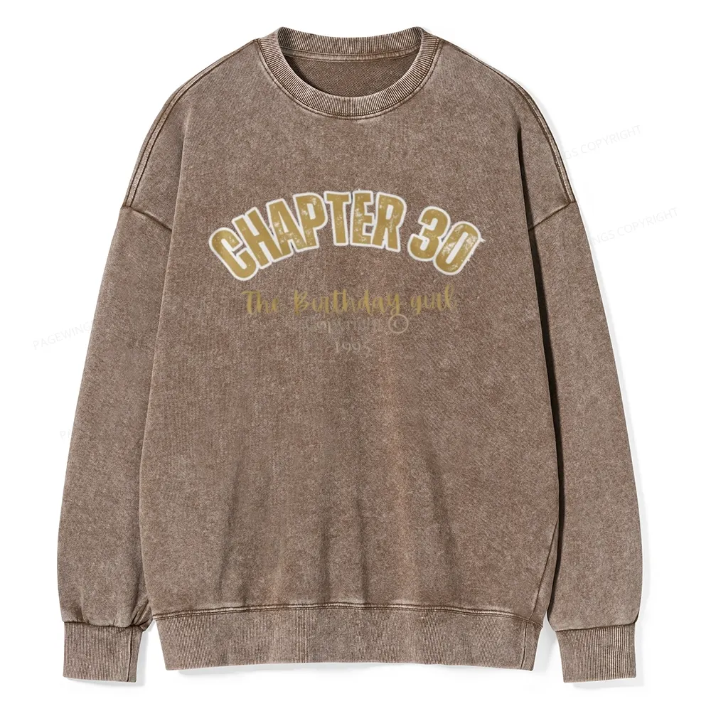 Pagewings Chapter Birthday Girl Party Unisex Washed Sweatshirt