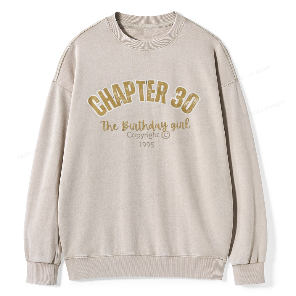 Pagewings Chapter Birthday Girl Party Unisex Washed Sweatshirt