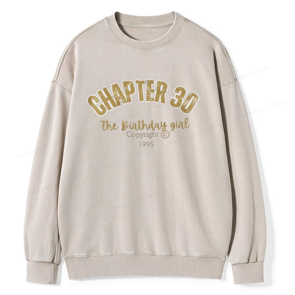 Pagewings Chapter Birthday Girl Party Unisex Washed Sweatshirt