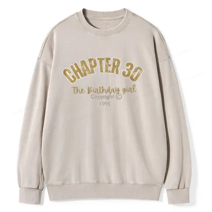 Pagewings Chapter Birthday Girl Party Unisex Washed Sweatshirt