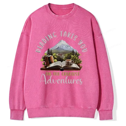 Pagewings Reading Adventures Unisex Washed Sweatshirt